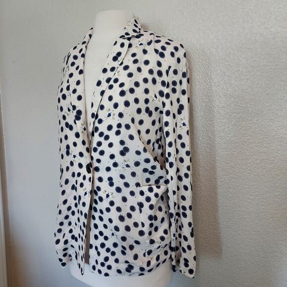 Anna Glover X H&M White Moth Polka Print Blazer Size 2 - Picture 5 of 10